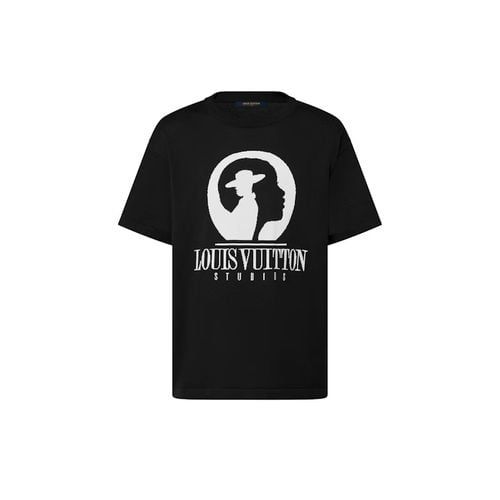 LOUIS VUITTON Louis Vuitton Short-Sleeved Cotton Intarsia Crewneck Dark Grey