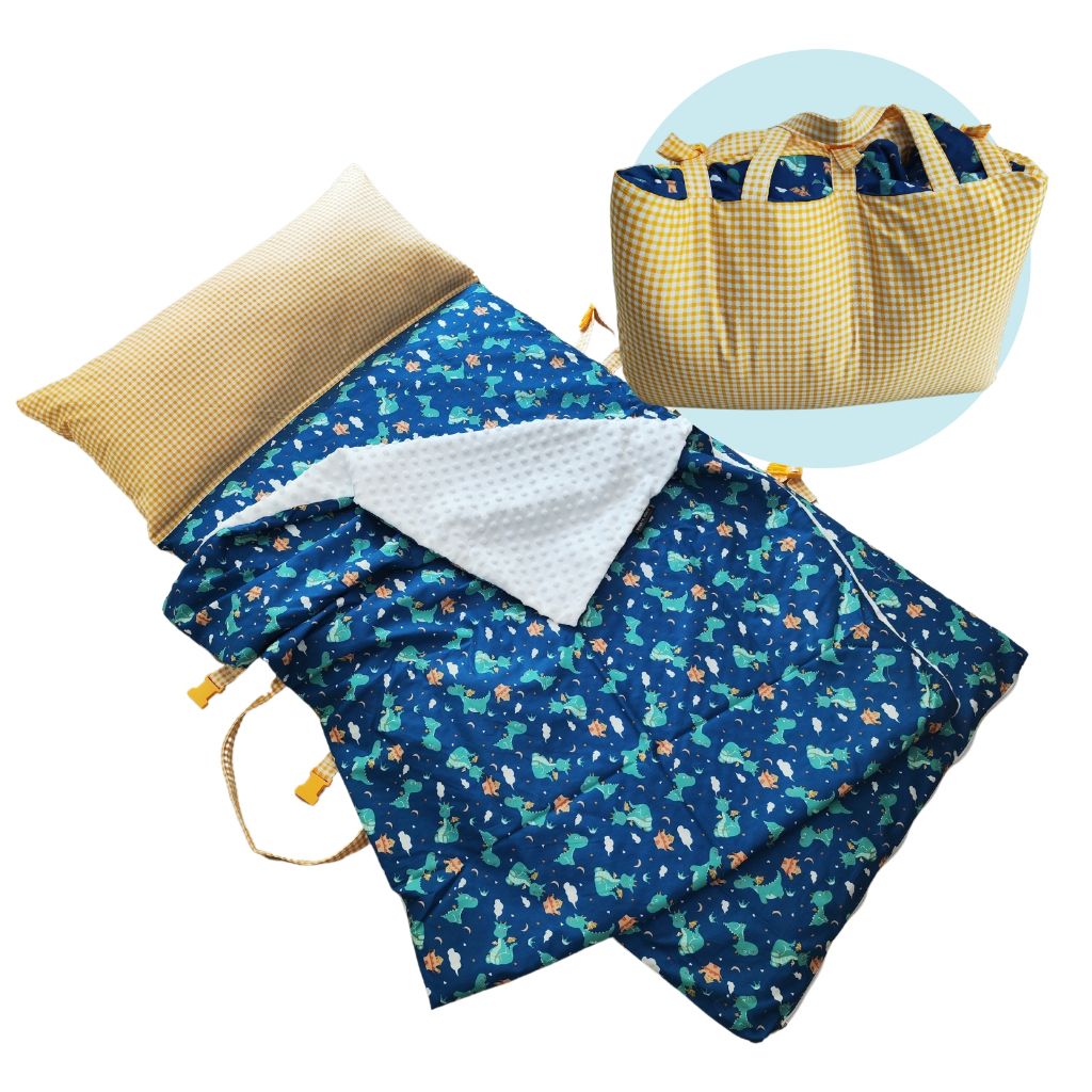 Cozy Max, a kindergarten mattress with a sewn-in long pillow, removable cover for washing, free name embroidery