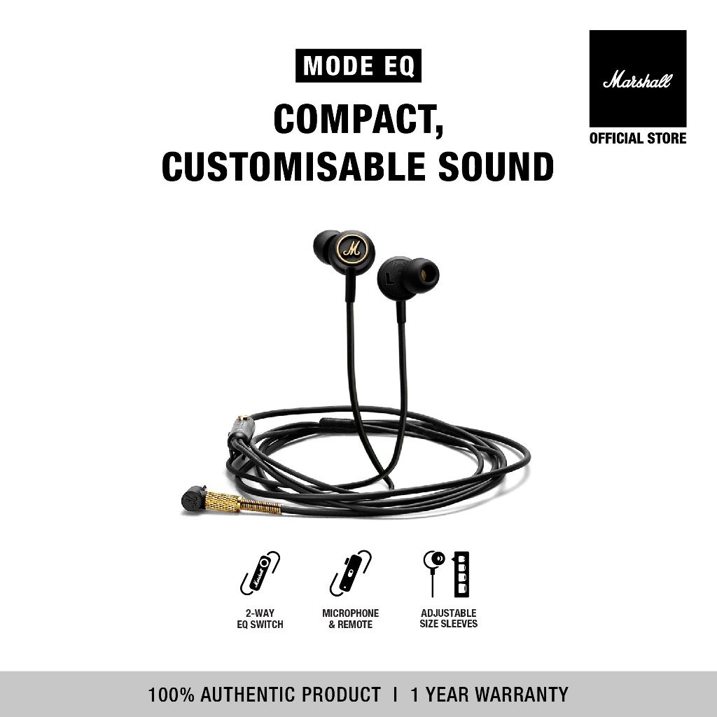 MARSHALL Mode EQ Black And Brass - Headphones, In-Ear Headphones, Wired Headphones