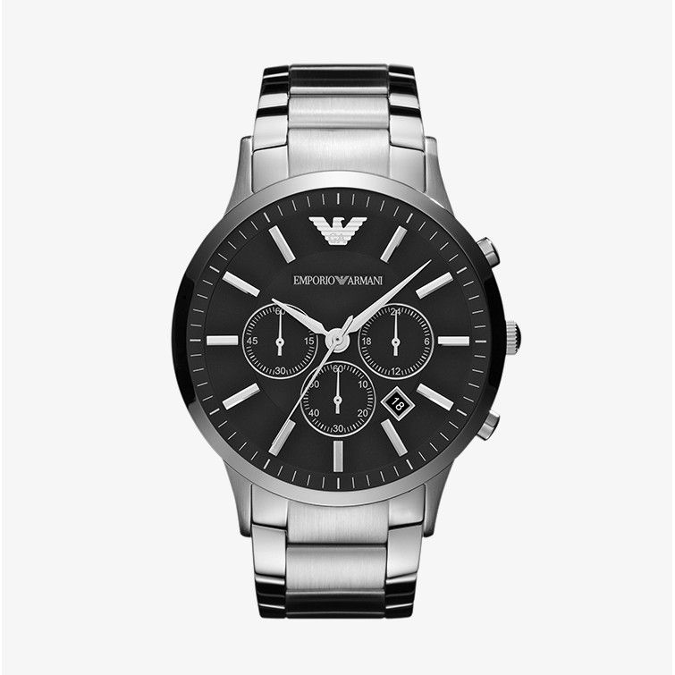 EMPORIO ARMANI Men's Watch Model AR2460 Sportivo Chronograph Black Dial - Silver