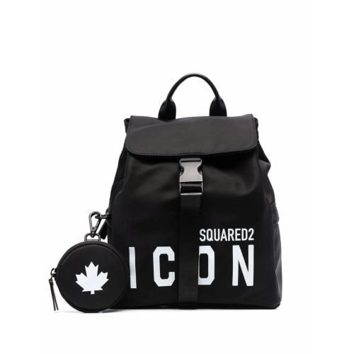 DSQUARED&sup2; DSQUARED2 Icon Logo-Print Backpack - Black